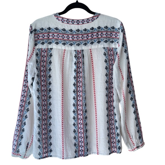 dylan White and Red Patterned Blouse - Picture 8 of 12